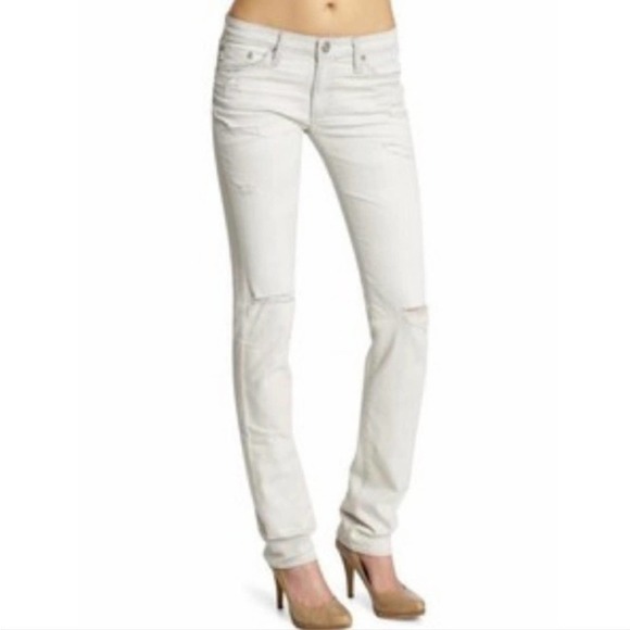 Ag Adriano Goldschmied Denim - Adriano Goldschmied Distressed Skinny Straight Jeans Size 26‎